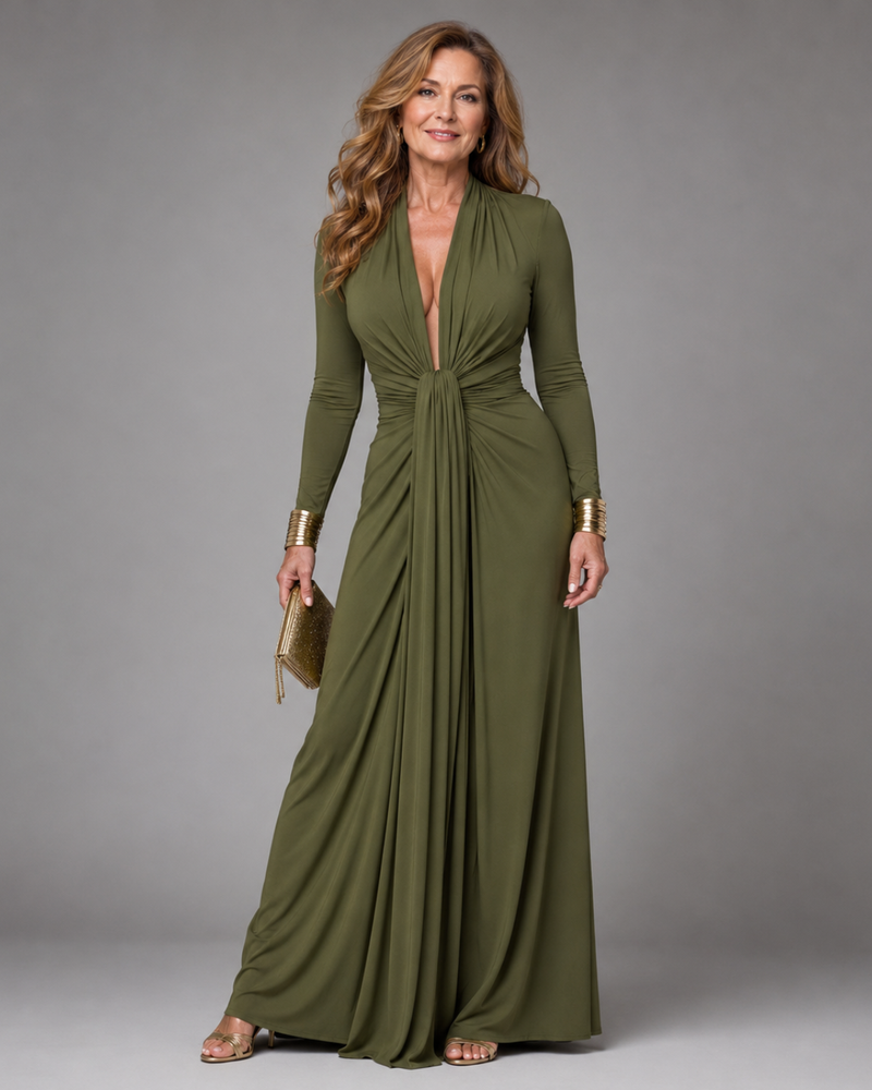 Raffaella | Abito Maxi Drappeggiato